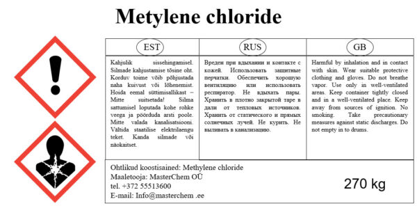 Methylene chloride (Метиленхлорид) (CAS 75-09-2) Masterchem