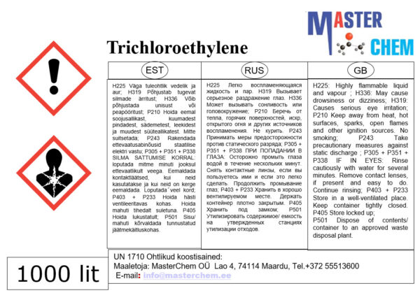Trikloorietyleeni (CAS 79-01-6) Masterchem
