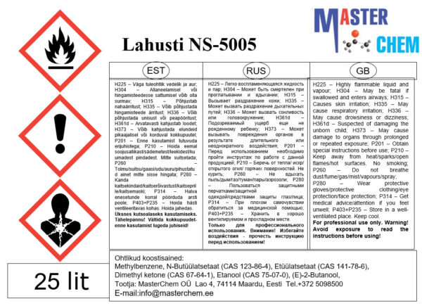 LAHUSTI NS-5005 tööstuslik lahusti