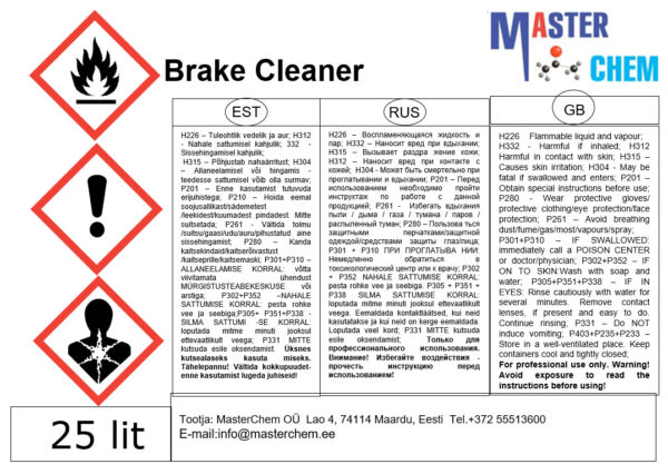 Brake Cleaner MasterCleaner Top