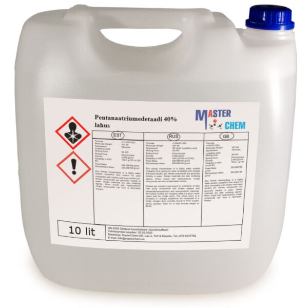 Pentasodium edetate 40% solution (CAS 140-01-2) 10l MaterChem